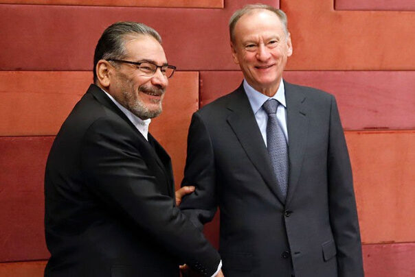 Click to enlarge Ali Shamkhani (L), representative of Supreme Leader and secretary of Supreme National Security Council, met Nikolai Patrushev