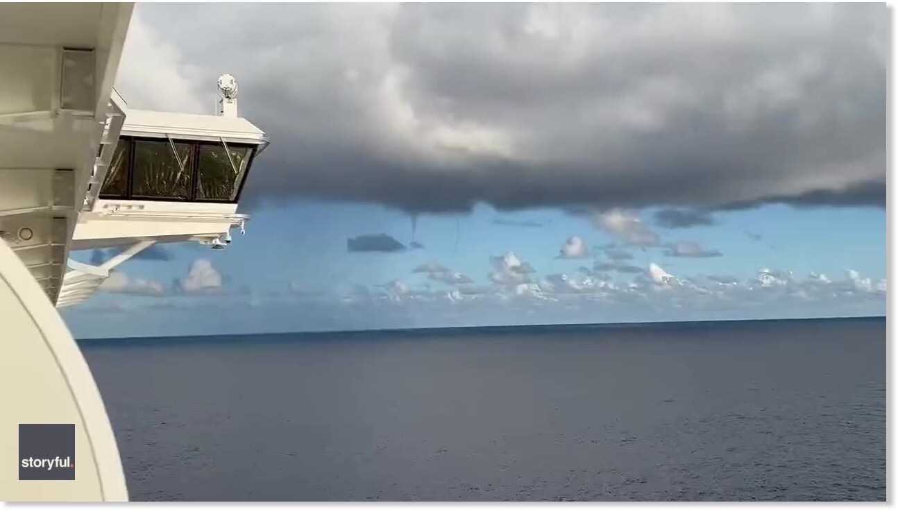 Double waterspouts form near cruise ship in the Bahamas Earth