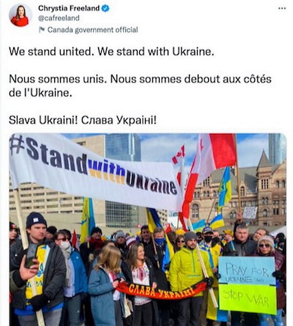 Click to enlarge chrystia freeland tweet neo nazi canada