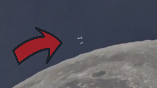 UFO releasing smaller UFOs over the Moon?