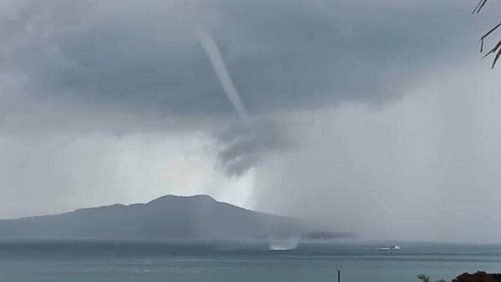 Click to enlarge Aucklanders were stunned by the waterspout near Takapuna.