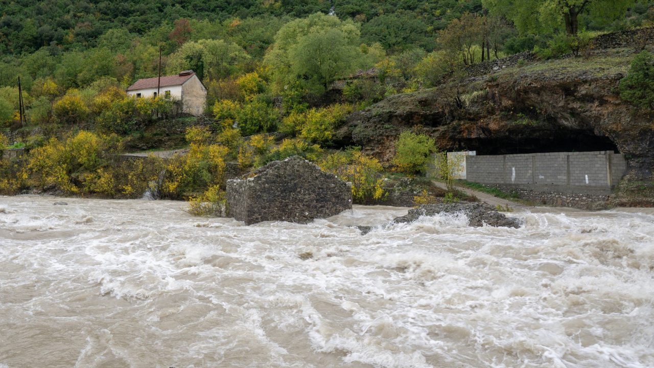 Click to enlarge The Cijevna river flooded the banks in the municipality of Tuzi, Montenegro.