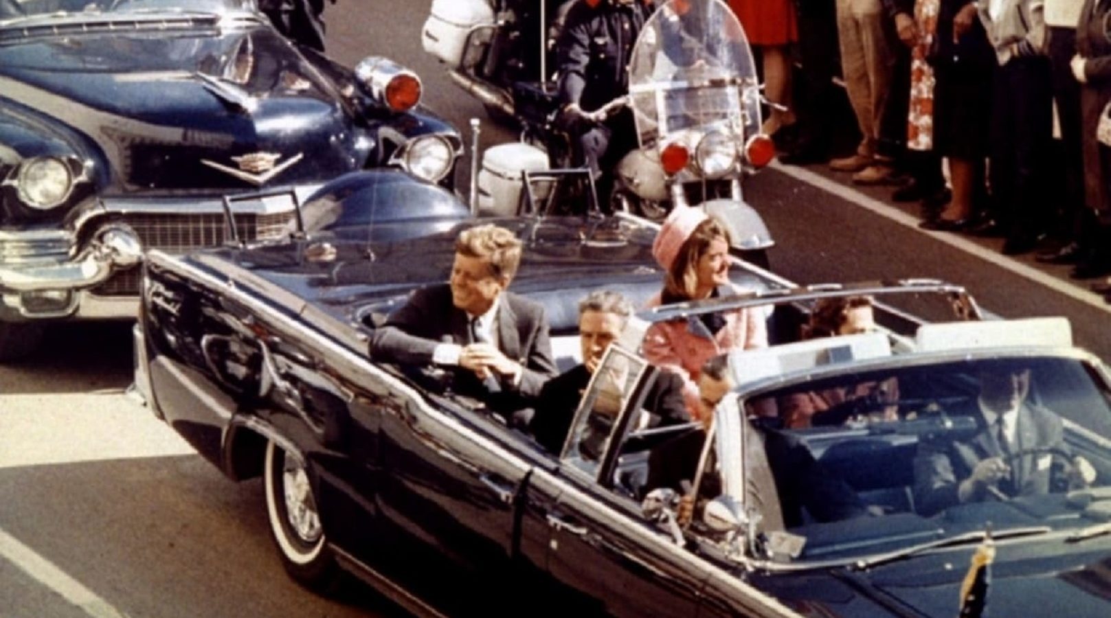 Click to enlarge JFK in Motorcade Dallas Texas