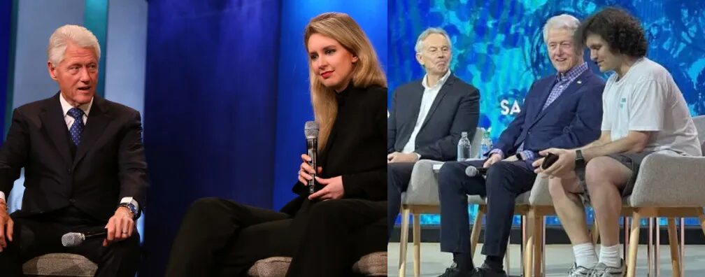 Click to enlarge Elizabeth Holmes SBF Bill Clinton