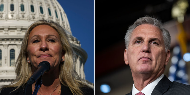 Click to enlarge Marjorie Taylor Greene Kevin McCarthy ukraine aid cut off