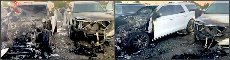 burned cars