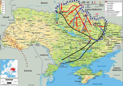 russian invade ukraine map
