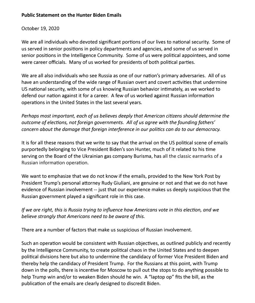 statement on hunter biden