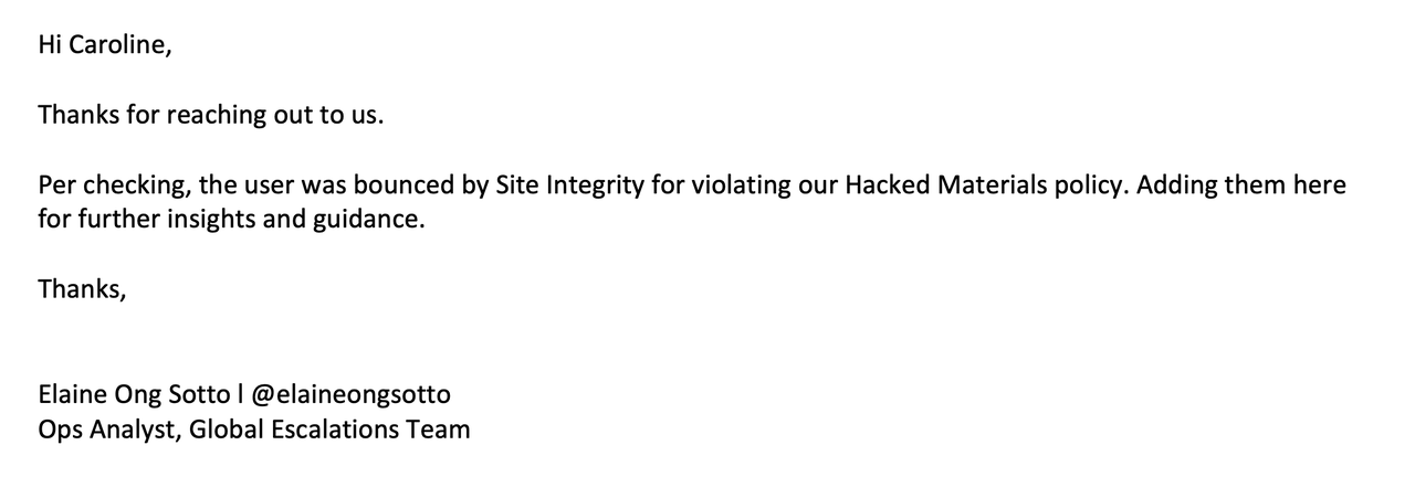 Click to enlarge twitter hunter censorship hacked materials email