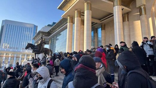 Citizens protest against the the allegations about government corruption in the capital Ulaanbaatar
