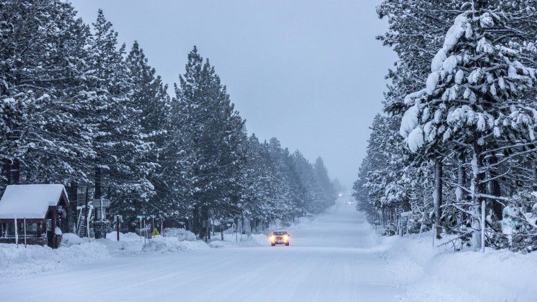 Chains were very much the order of the weekend around the area. As for the action on the mountain?