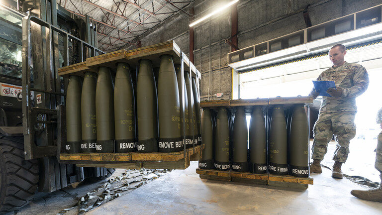 Click to enlarge 155mm shells, Ukraine aid