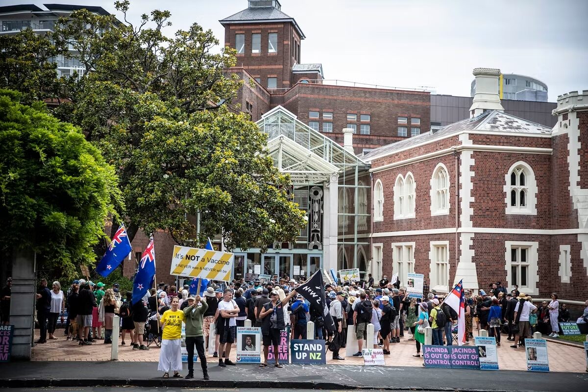 new zealand protest baby blood