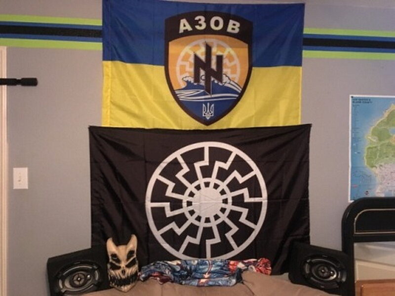 Sonnenrad black sunsymbol Azov Battalion flag