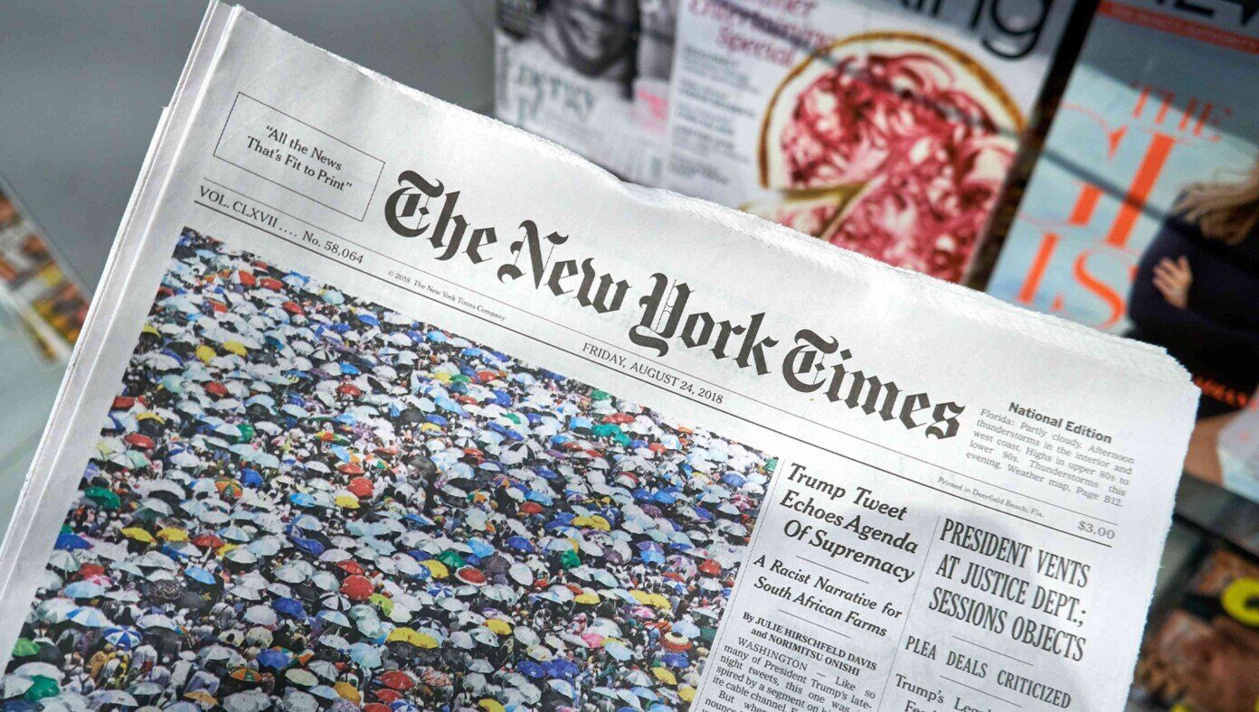 New York times front page
