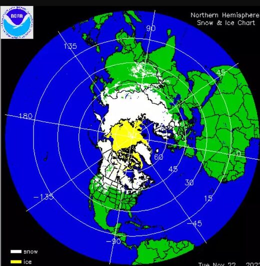 Northern hemisphere snow cover.