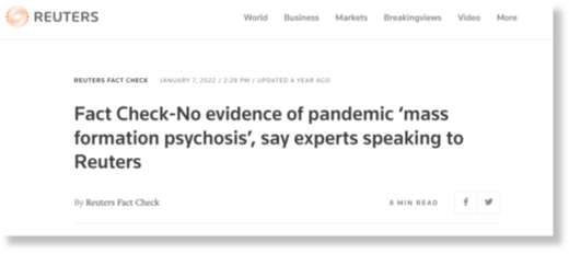no evidence of mass formation psychosis