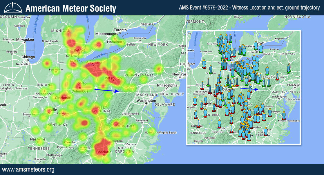Click to enlarge meteor fireball US northeast