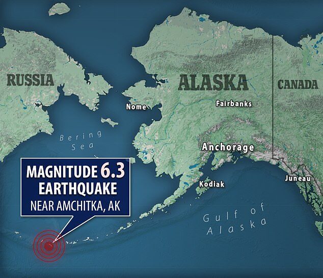 The earthquake struck near the Rat Islands
