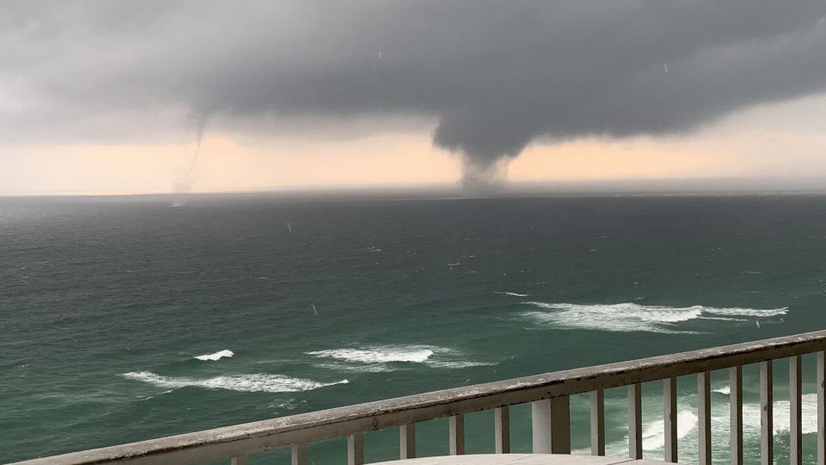 Click to enlarge Just off of Panama City Beach waterspouts developed near Boardwalk Condos.
