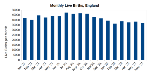 Monthly live Births - England