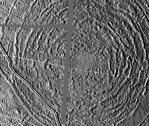 impact crater on Europa