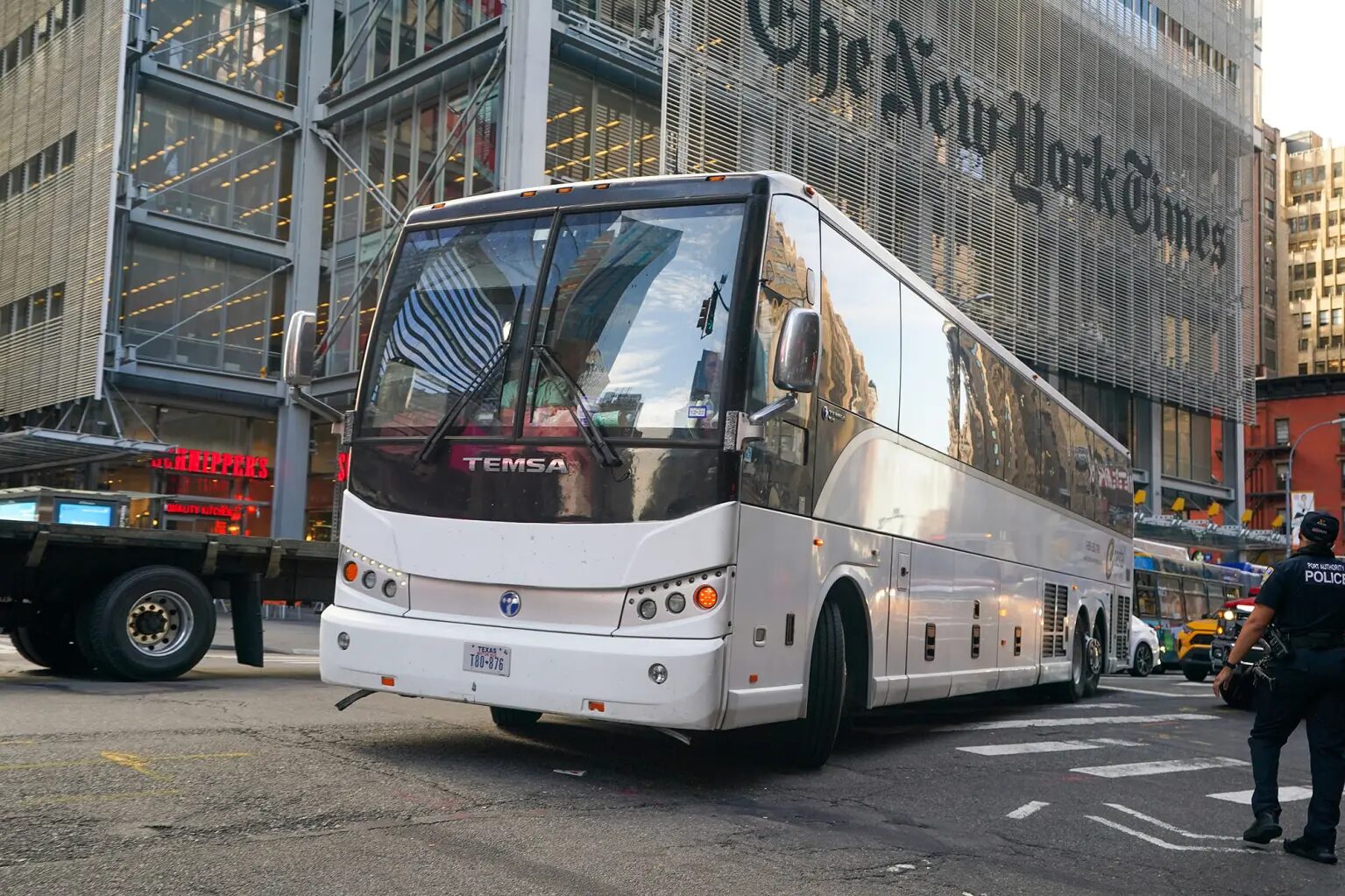 migrant bus load