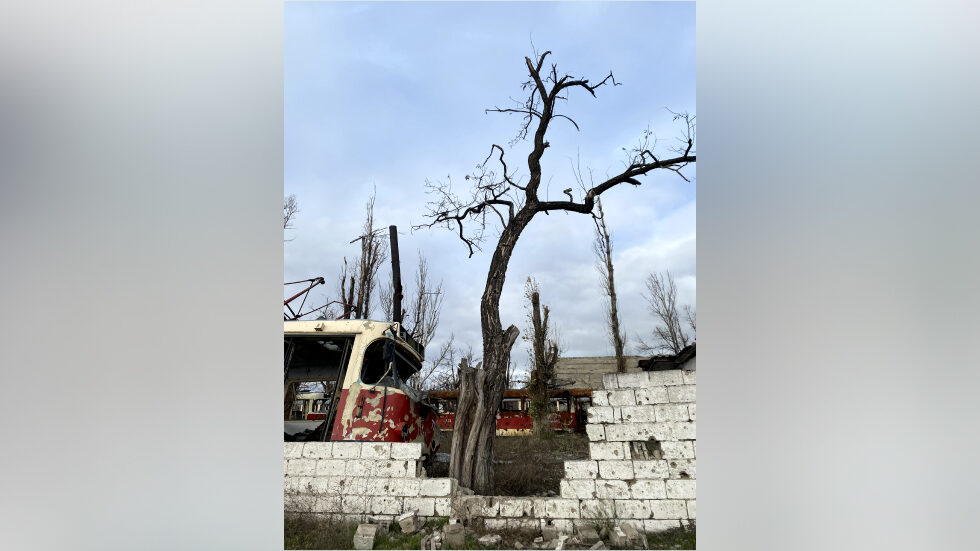 Ruins in Mariupol city