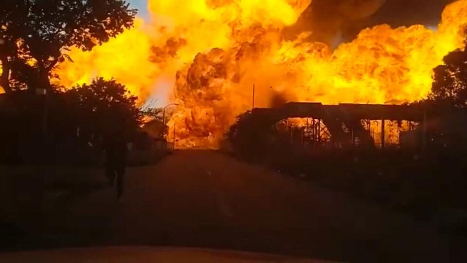 Videos on social media showed a huge fireball under the bridge, which the tanker appeared to have been too high to go under