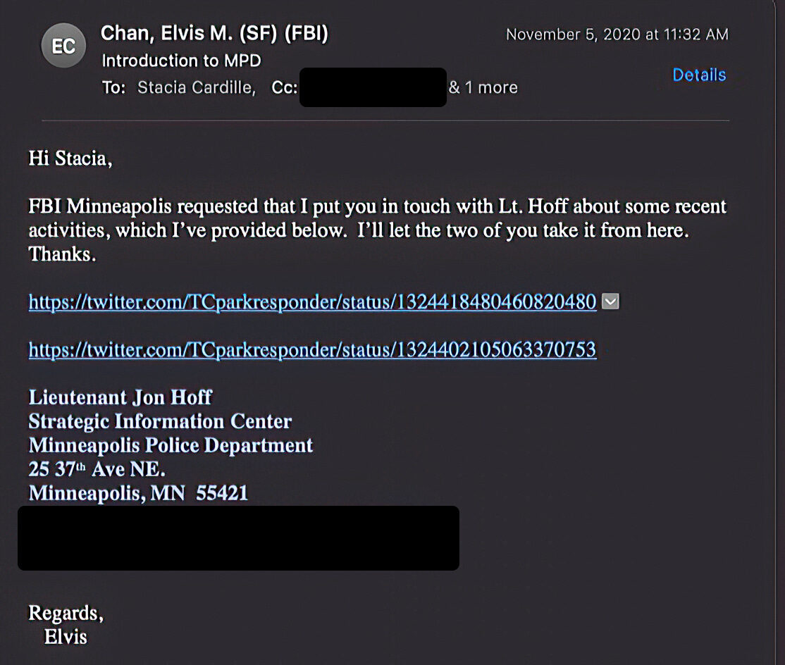 Local Police and FBI emails