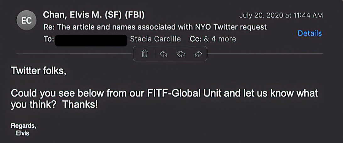FITF/FBI overwhelmed Twitter with requests before 2020 elections