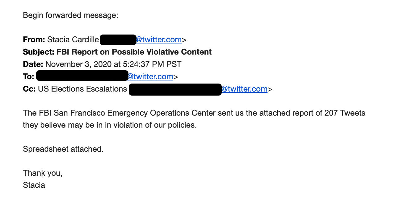 FITF/FBI overwhelmed Twitter with requests before 2020 elections