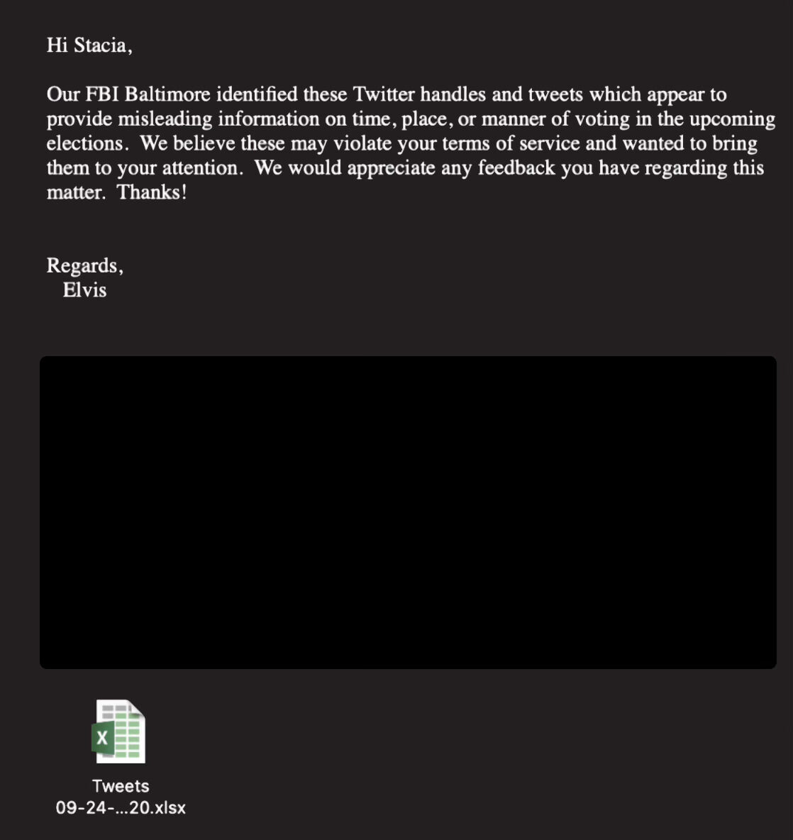 email came from the San Francisco office heading into the election, often adorned with an Excel attachment