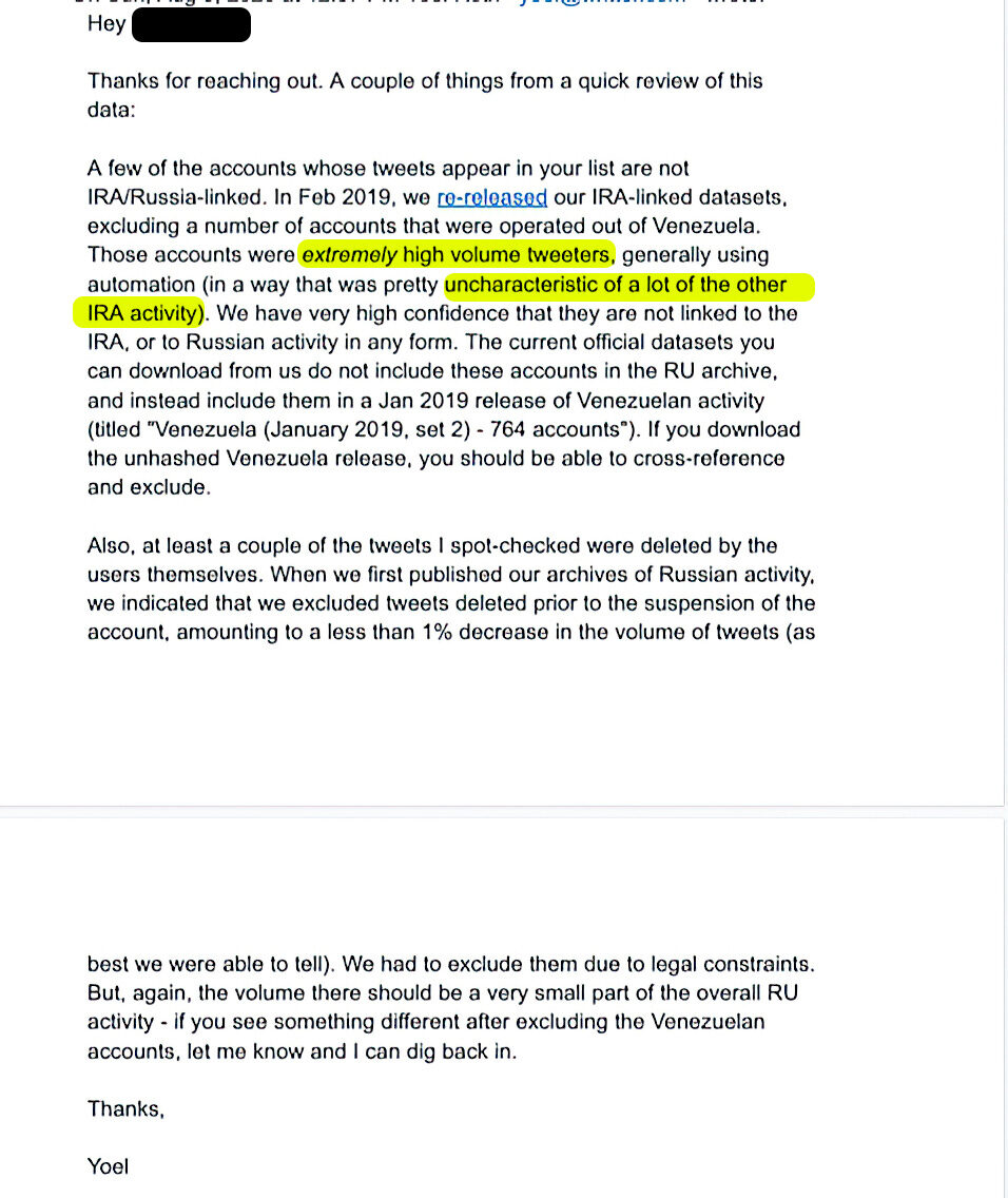 Roth concludes a series of Venezuelan pro-Maduro accounts are unrelated to Russia’s Internet Research Agency, because they’re too high-volume