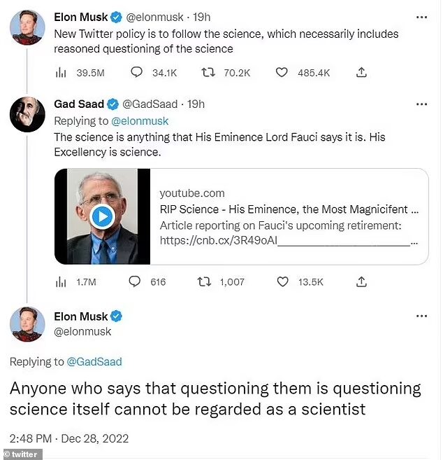 Click to enlarge elon gad saad tweets