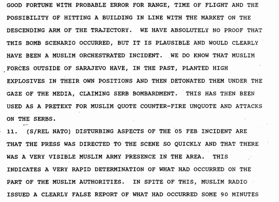 declassified cables bosnian war canadian peacekeepers