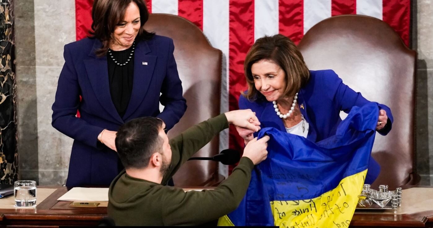 Nancy Pelosi, Kamala Harris and Zelensky