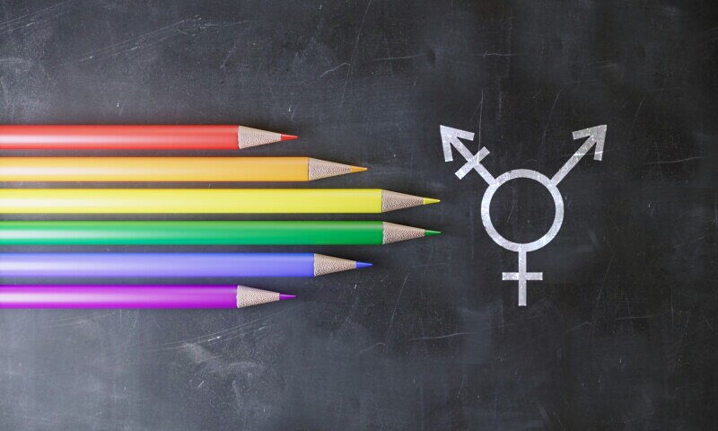 Click to enlarge transgender sign lgbt colors pencils