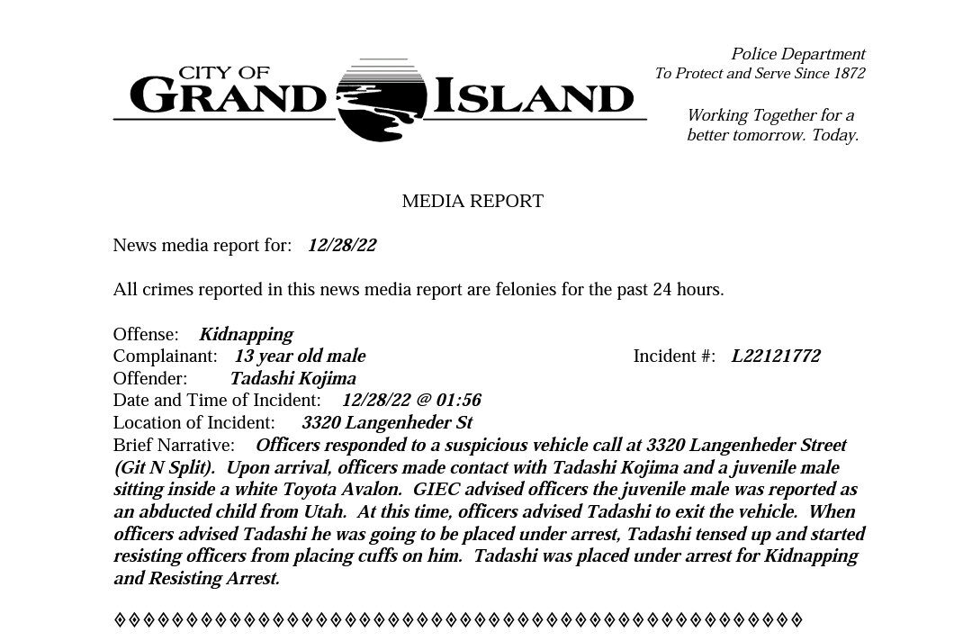 Click to enlarge Press releaseAaron Zeman's arrest