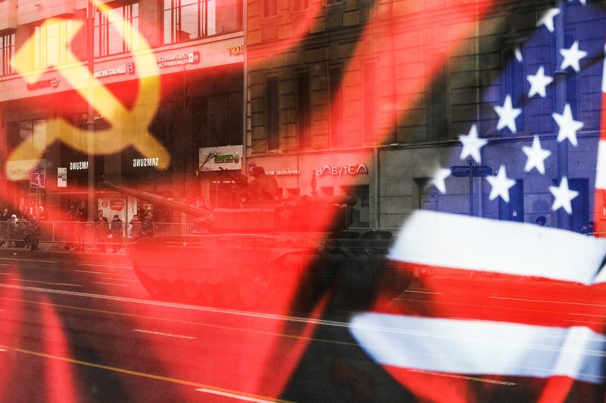 Soviet and American Flag