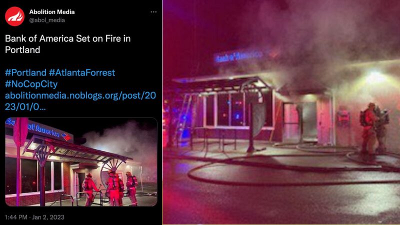 Click to enlarge arson bank portland antifa