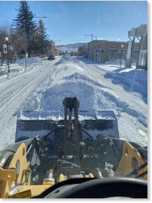 In some areas the snow banks in the middle