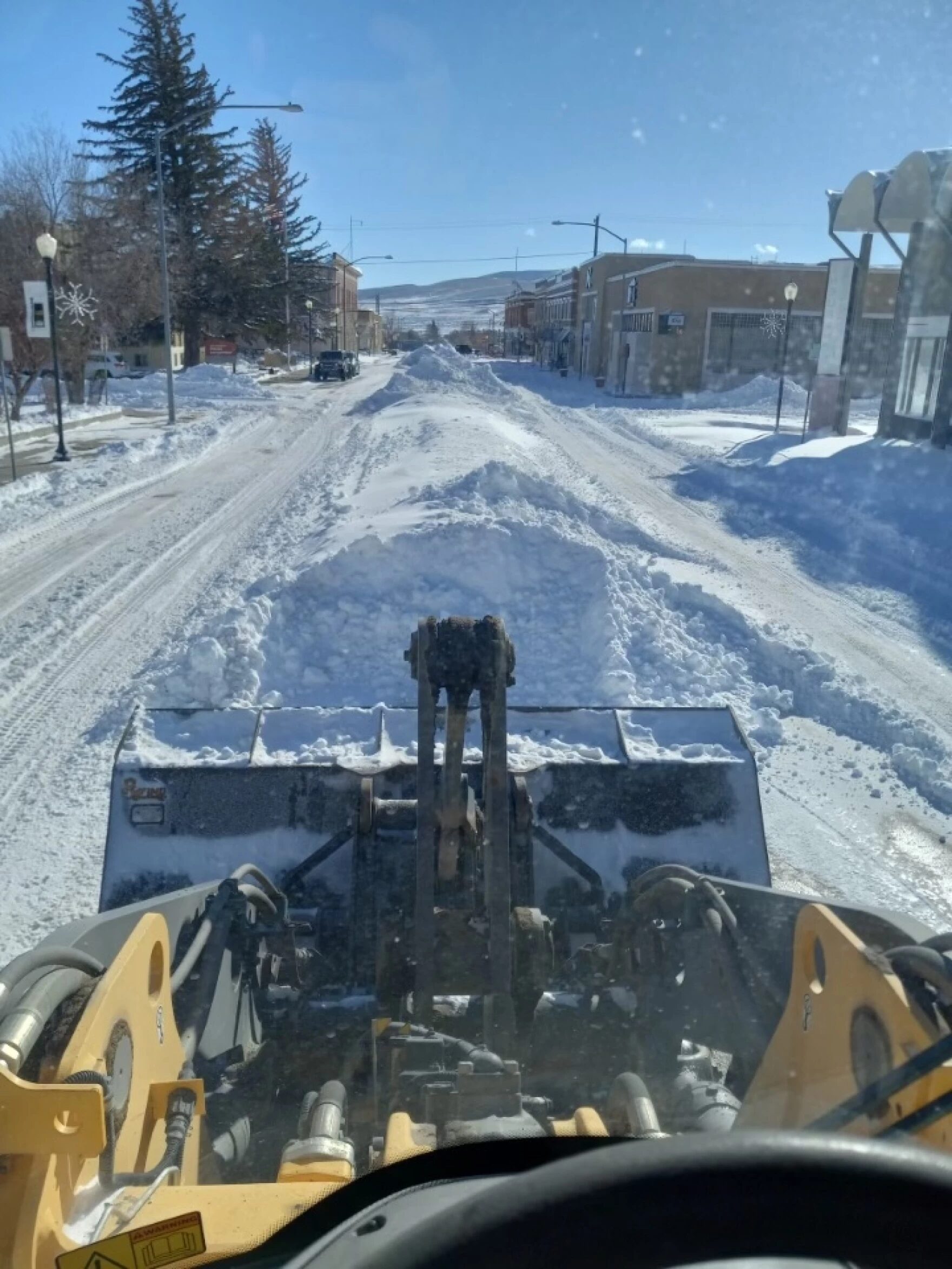 In some areas the snow banks in the middle