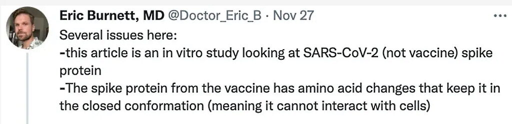 Click to enlarge in vitro study covid tweet
