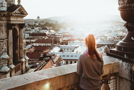 young woman city