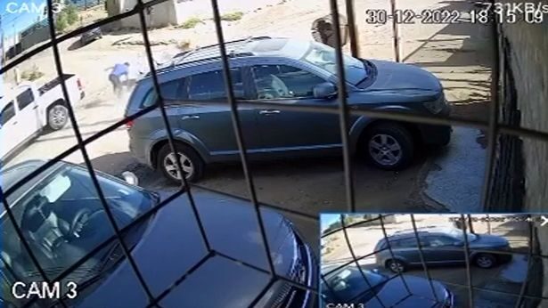 Click to enlarge CCTV footage caught the dramatic moment the dog was killed