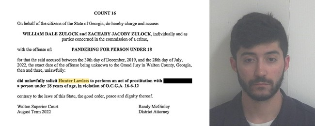 Click to enlarge Count 16 of the indictment naming Lawless