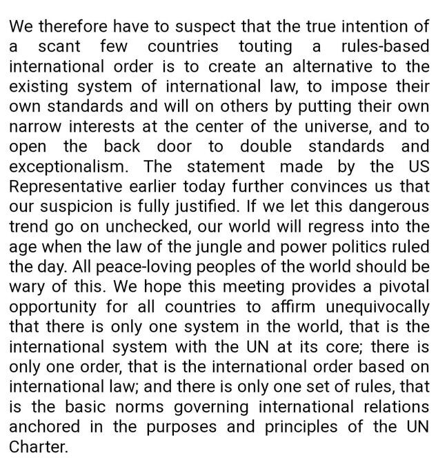 Click to enlarge China’s critique of Washington’s “rules-based international order”