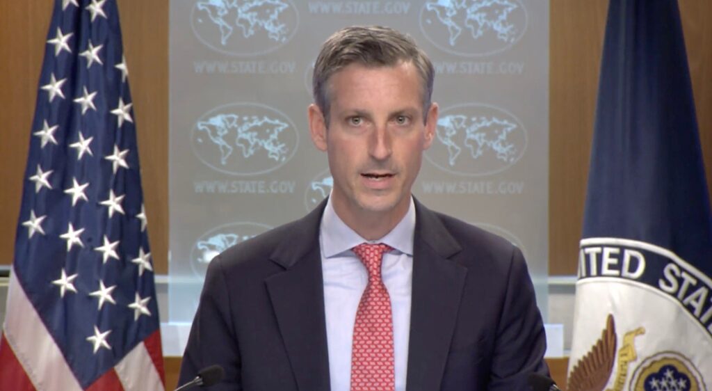 Click to enlarge State Department spokesperson Ned Price
