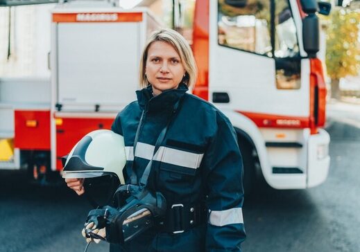 female firefighter portrait